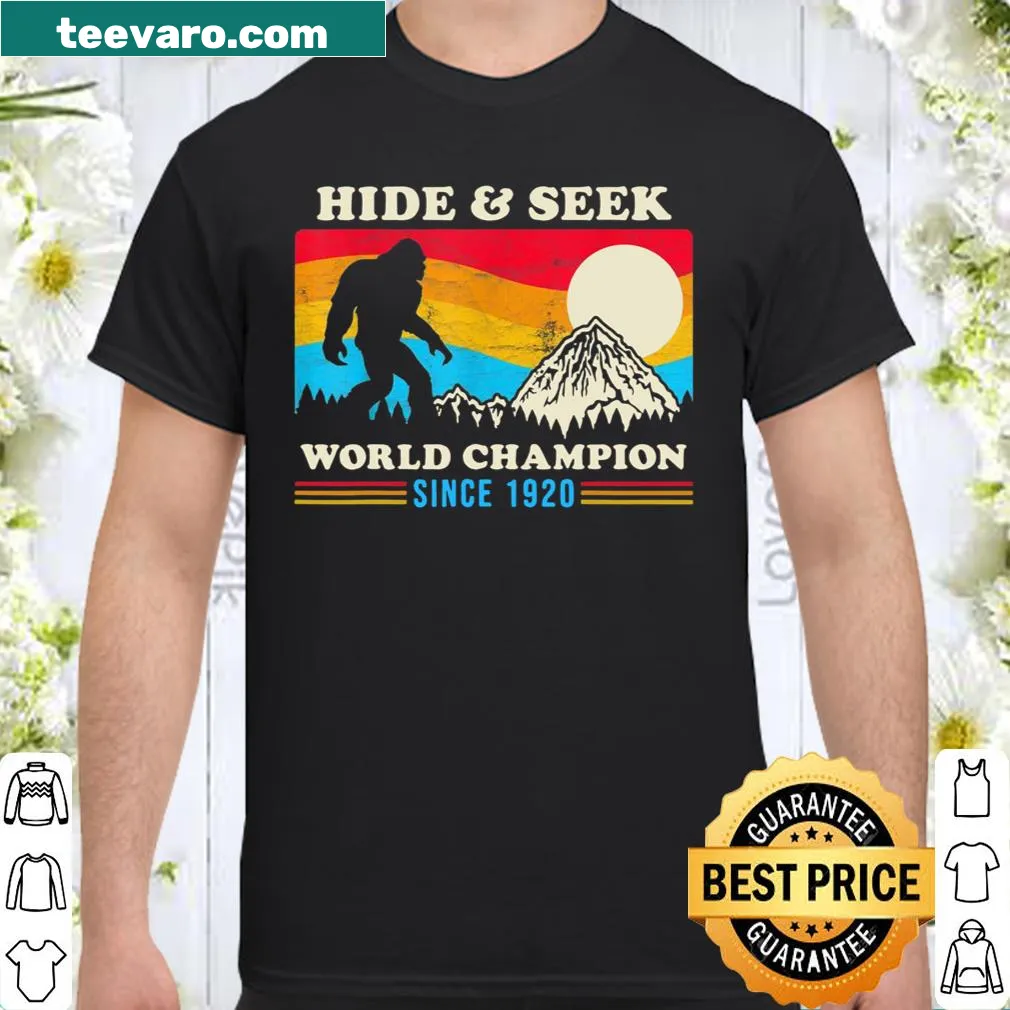 Vintage Bigfoot design for a playful hide and seek shirt