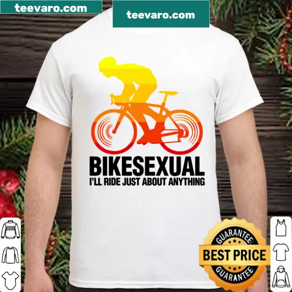 Funny cycling shirt with humorous 'Bikesexual' text