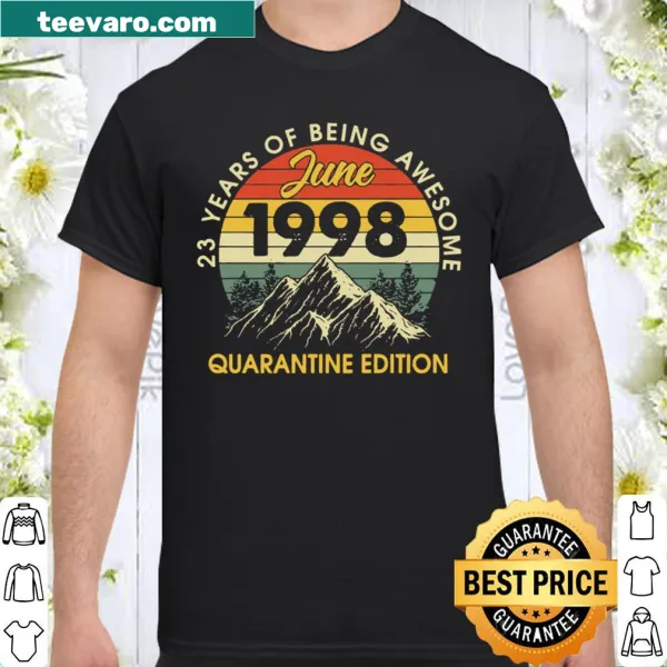 Typography birthday shirt celebrating June 1998 birthdate