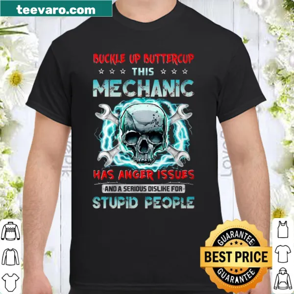 Edgy mechanic-themed shirt with humorous warning