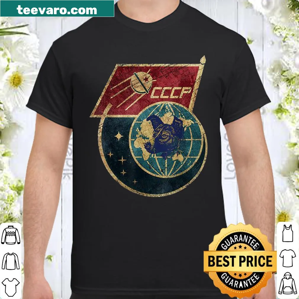 Vintage Laika shirt celebrating Russia's space program.