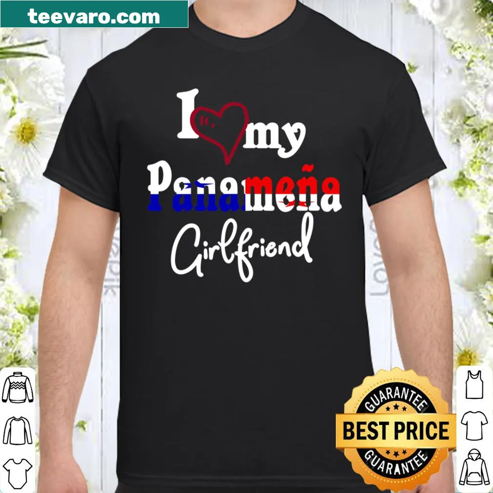 Text design stating 'I Love My Panamena Girlfriend' with playful illustrations