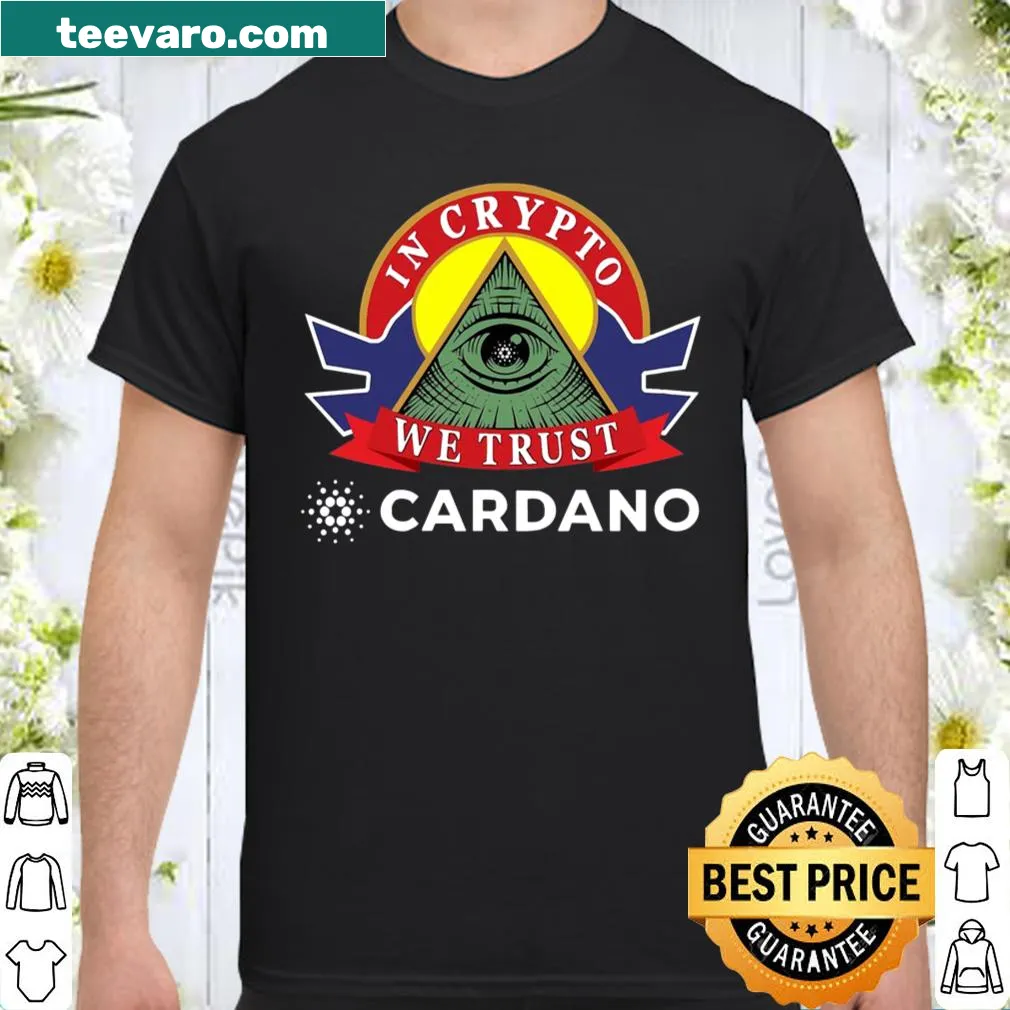 Text design stating 'Cardano Ada In Crypto We Trust'