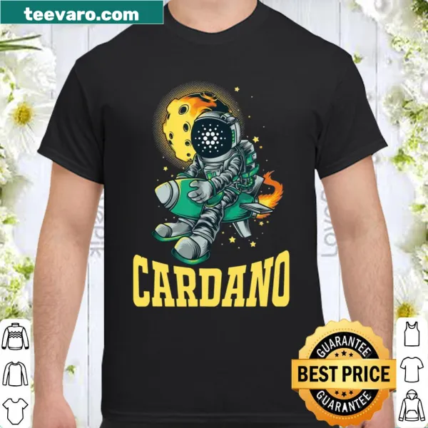 Playful shirt featuring Cardano and crypto-themed typography.