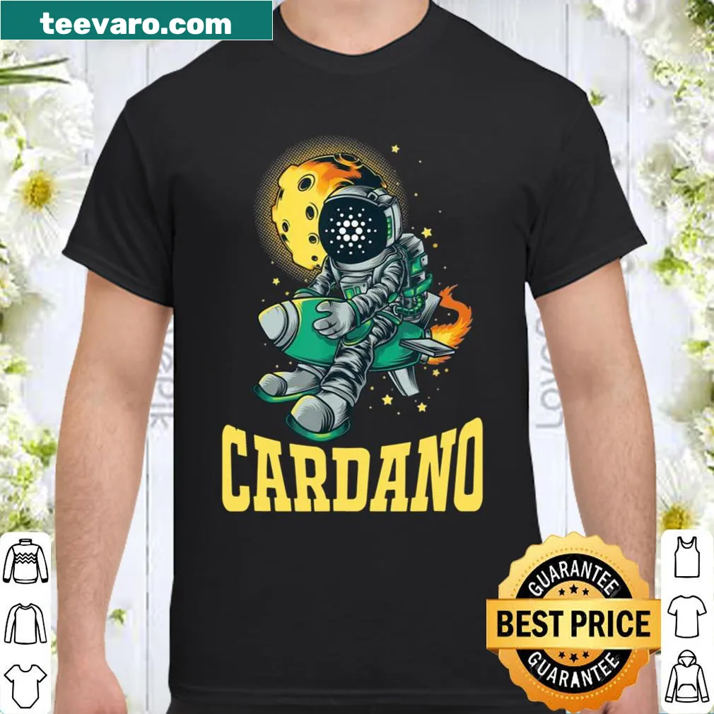 Playful shirt featuring Cardano and crypto-themed typography.