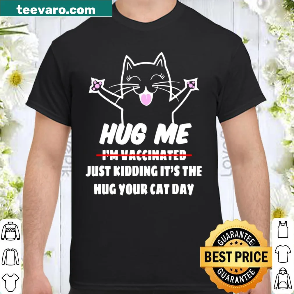 Cute cat-themed shirt with a vaccination humor graphic