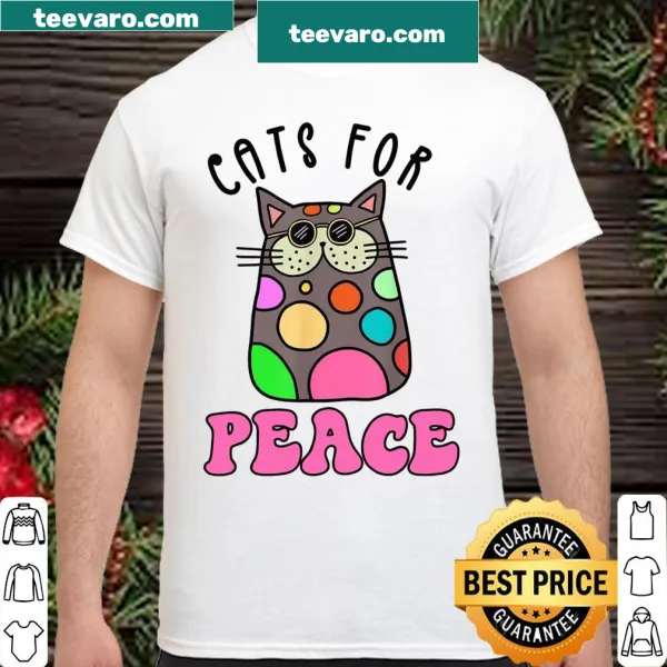 Retro cat design promoting peace