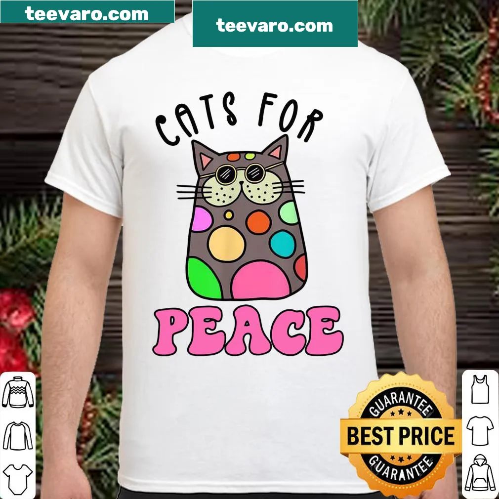 Retro cat design promoting peace