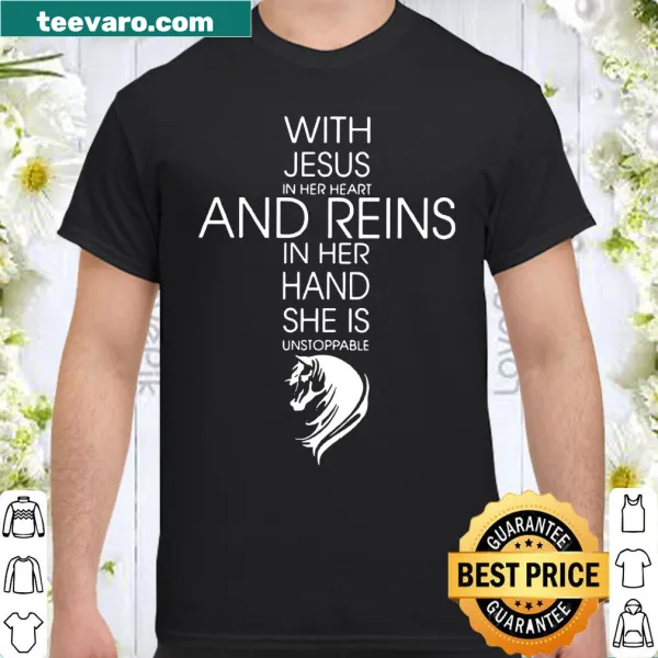 Inspirational shirt with text about faith and horses