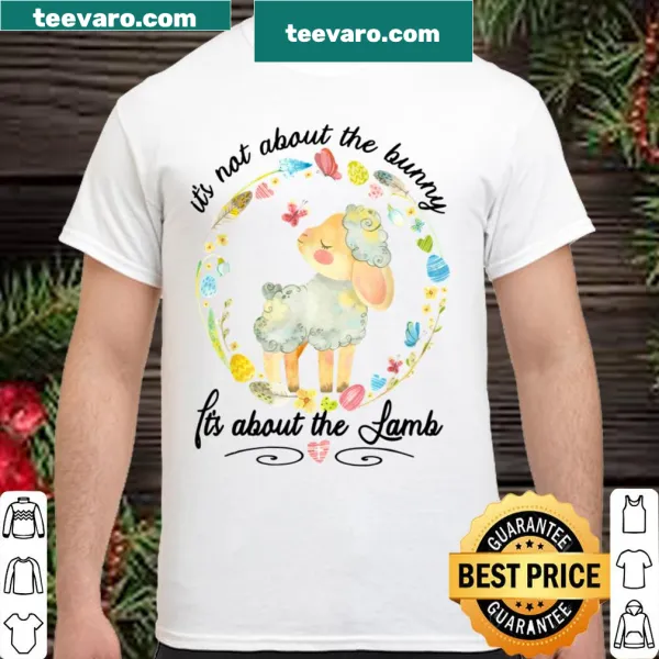 Cute lamb and floral illustration shirt for Easter