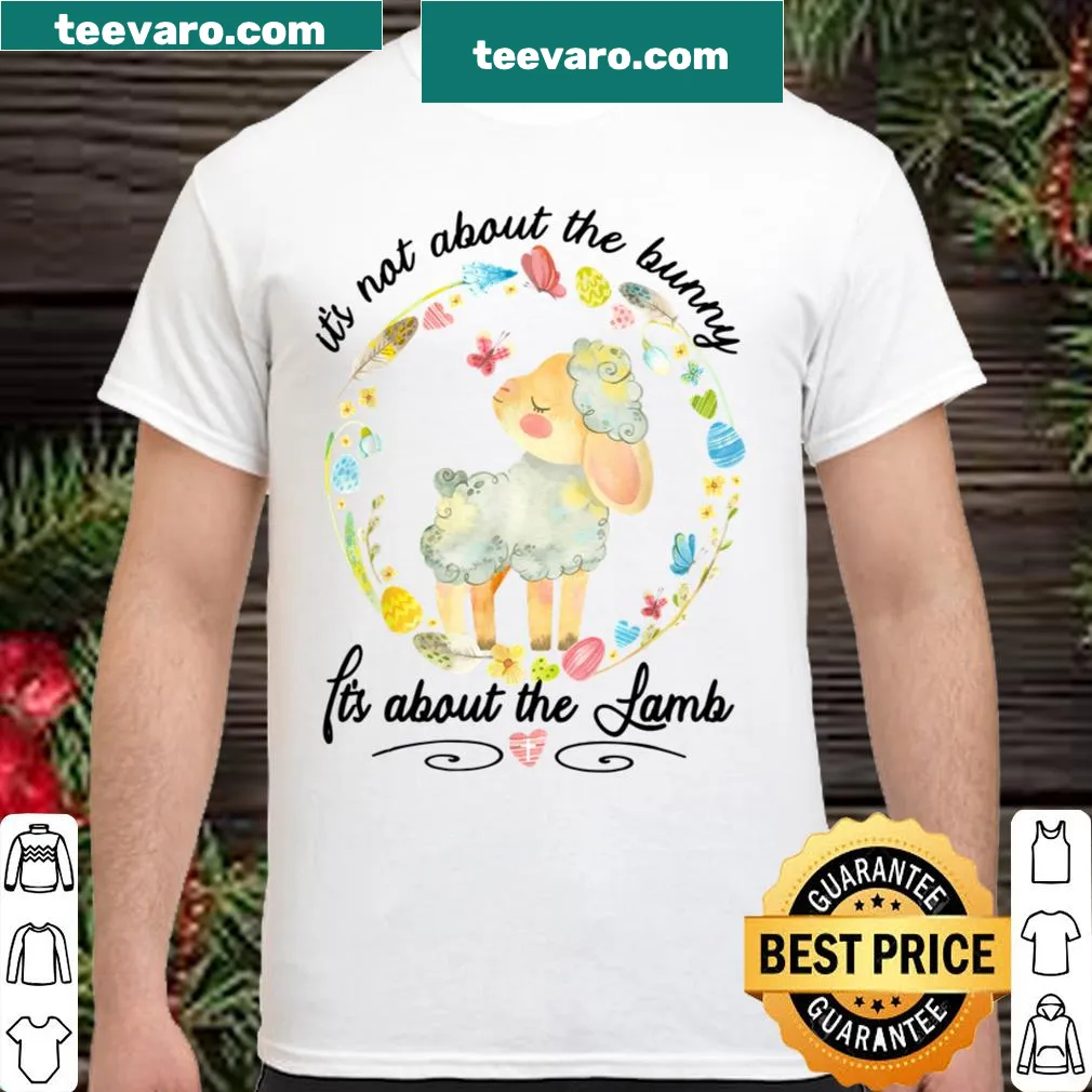 Cute lamb and floral illustration shirt for Easter