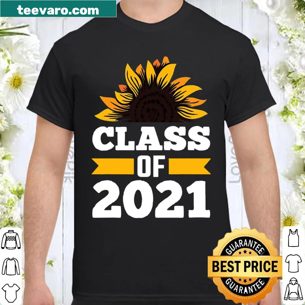 Graduation t-shirt with sunflower design for Class of 2021