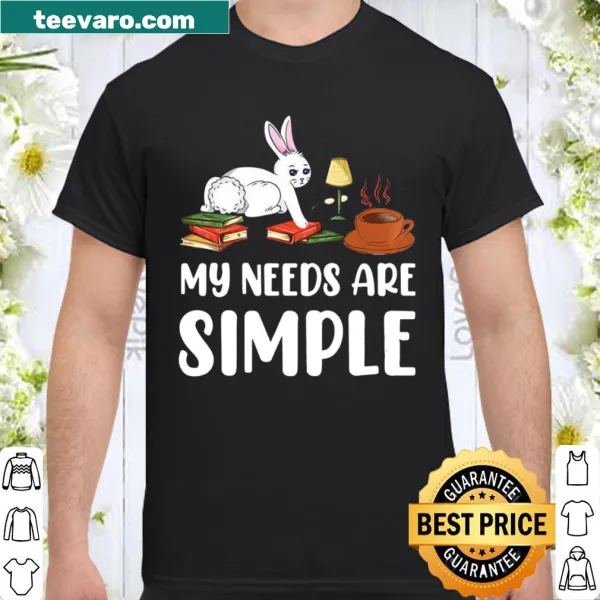 Cute Easter shirt featuring coffee, bunnies, and books