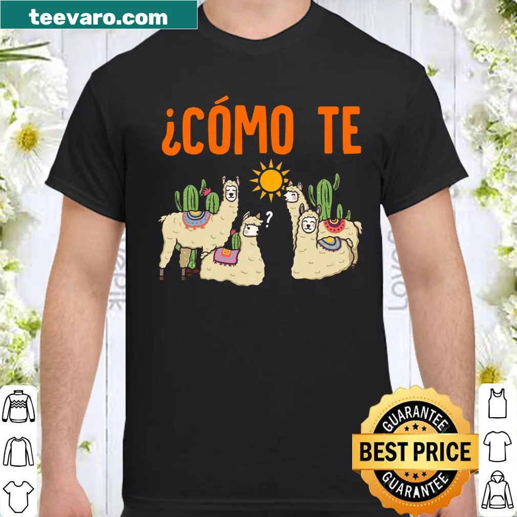 Cute llama graphic with the phrase 'Como Te Llamas' for Spanish teachers.