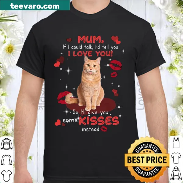 Cute cat illustration with kisses for cat lovers