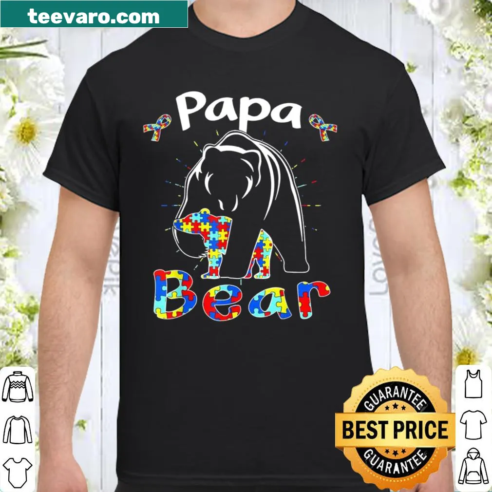 Papa Bear shirt supporting autism awareness