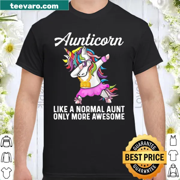 Cute dabbing unicorn Aunticorn shirt for women