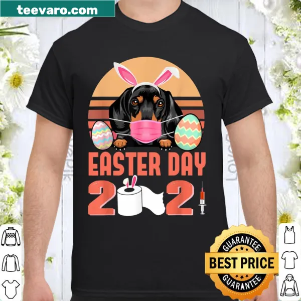 Dachshund and bunny graphic for Easter shirt