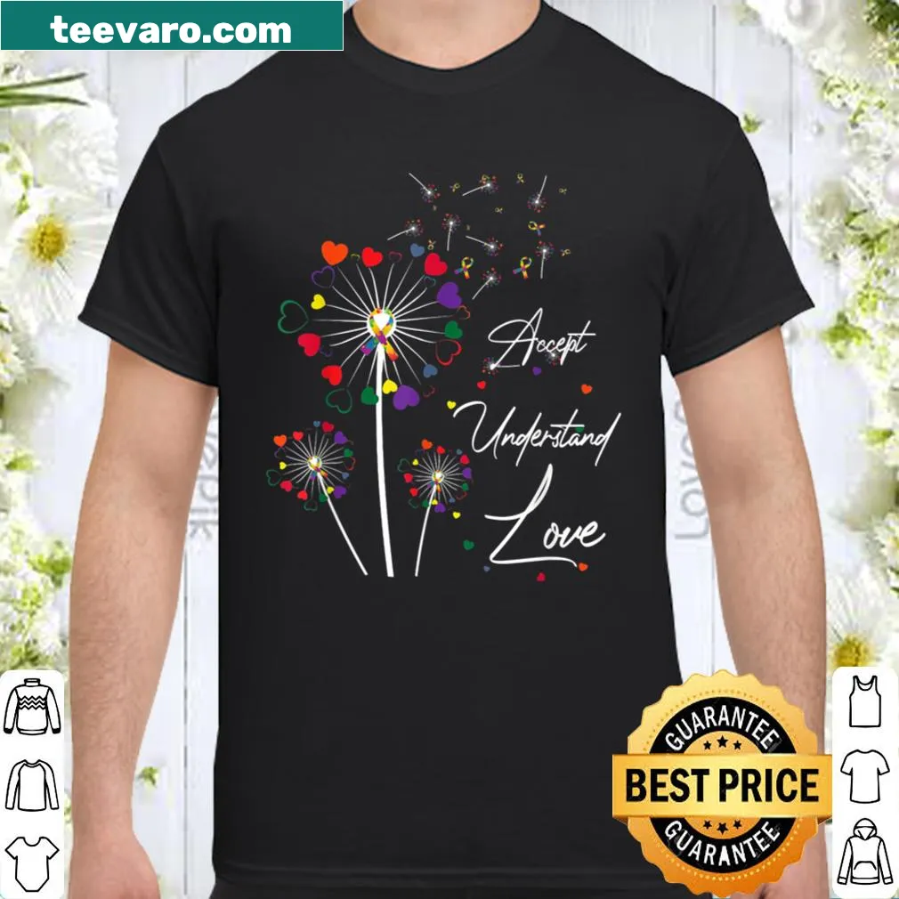 Dandelion puzzle design with 'Accept, Understand, Love' text