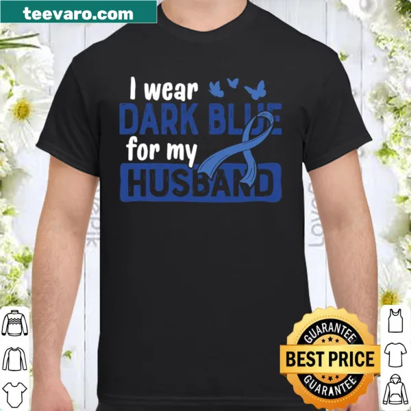 Dark blue colon cancer awareness ribbon shirt