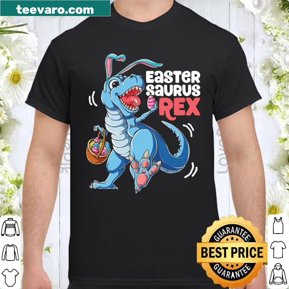 Dinosaur Easter T-Rex bunny shirt for kids