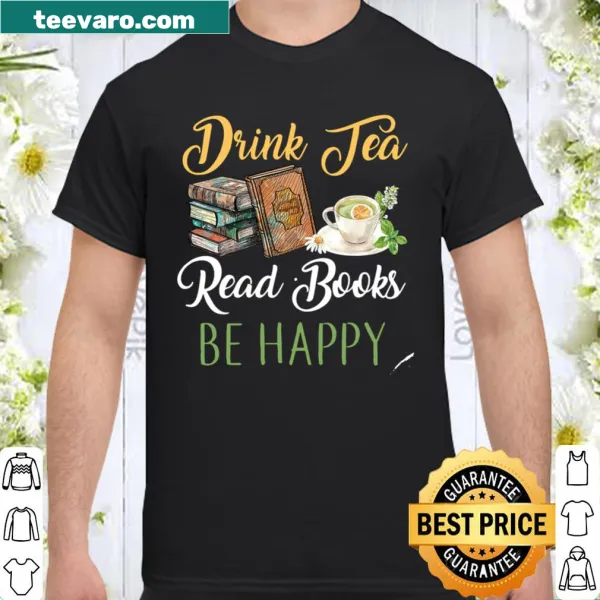 Inspirational text design promoting tea and reading on a T-shirt