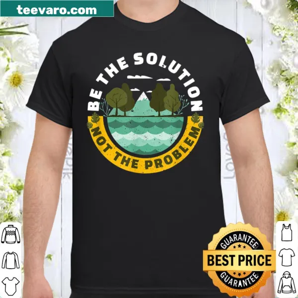 Cute vintage recycling graphic with 'Be The Solution' text