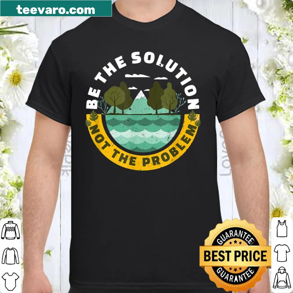 Cute vintage recycling graphic with 'Be The Solution' text