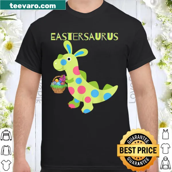 Easter dinosaur t-shirt featuring a cute cartoon Trex