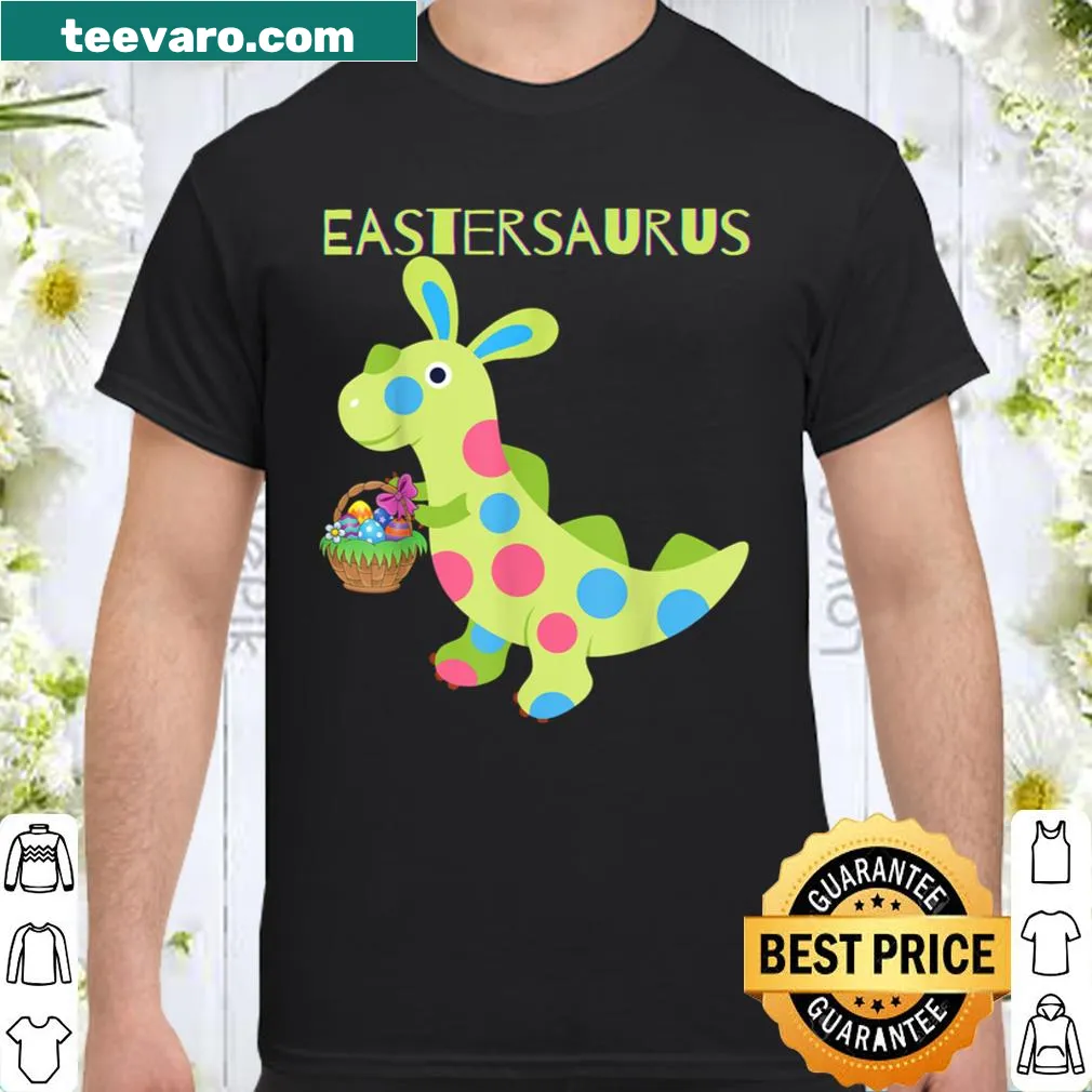 Easter dinosaur t-shirt featuring a cute cartoon Trex
