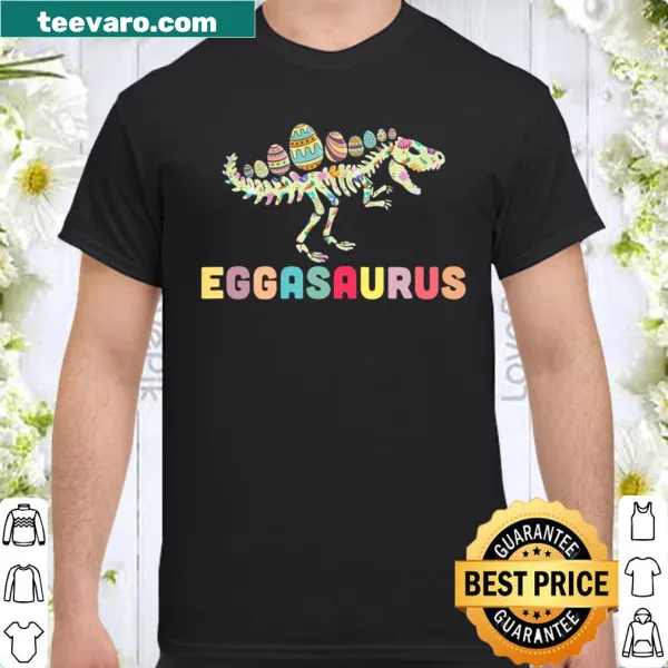 Funny Easter shirt with an Eggasaurus dinosaur illustration