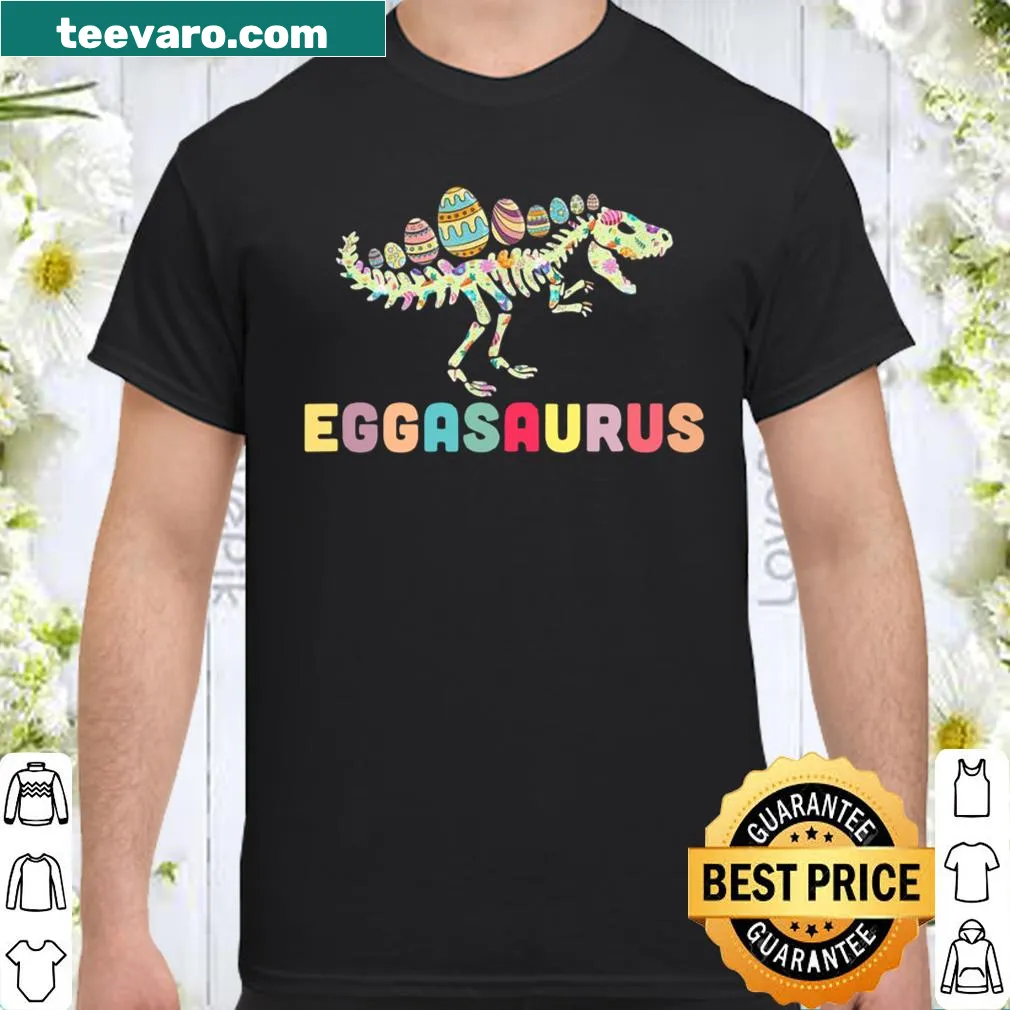 Funny Easter shirt with an Eggasaurus dinosaur illustration