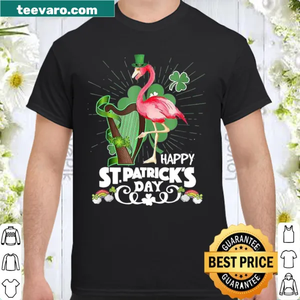 Playful St. Patrick's Day shirt featuring a flamingo