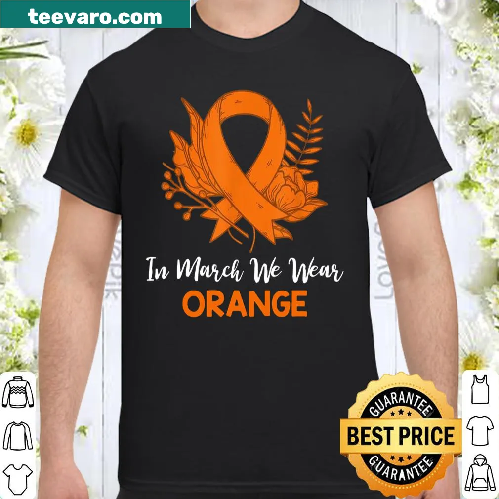 Awareness shirt with the phrase 'In March We Wear Orange'