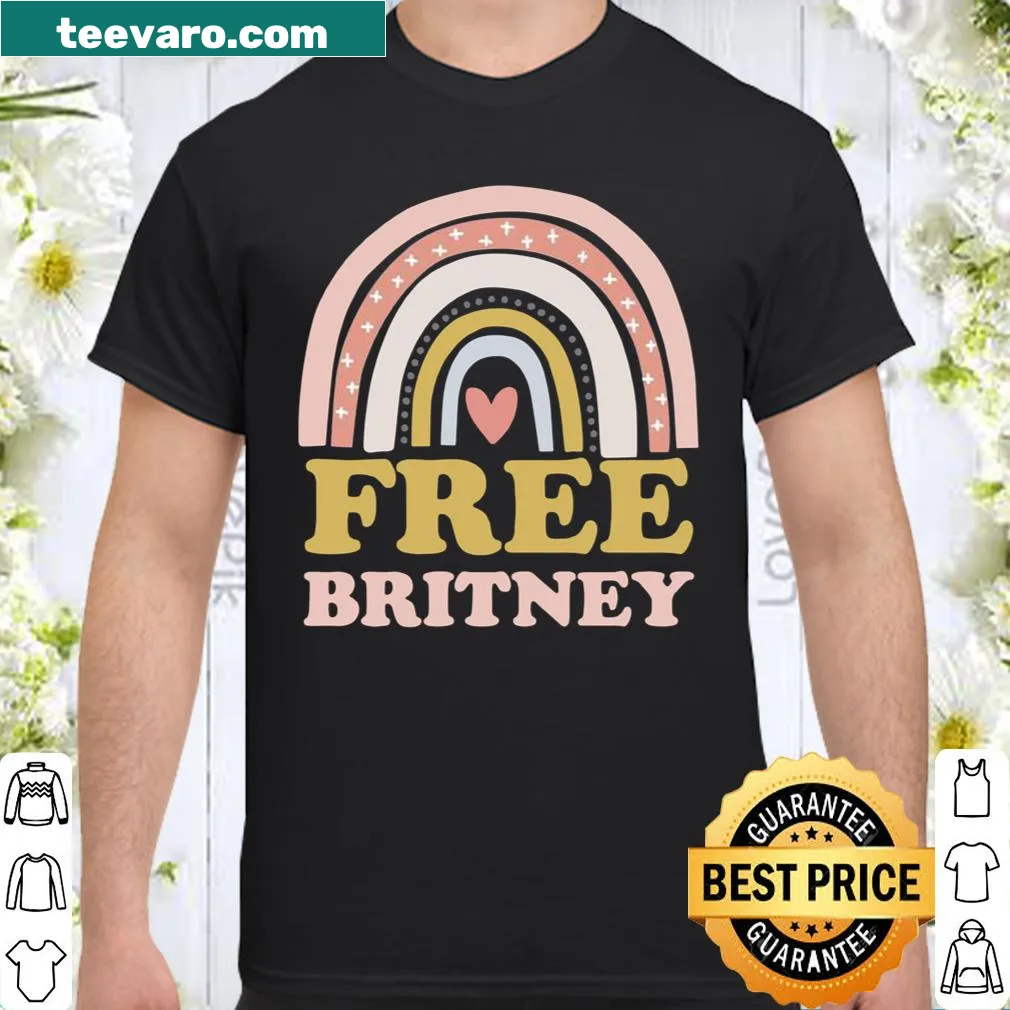 Supportive #FreeBritney shirt featuring colorful rainbow text