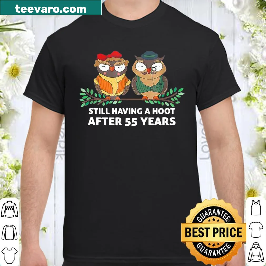Whimsical anniversary shirt celebrating 55 years of marriage