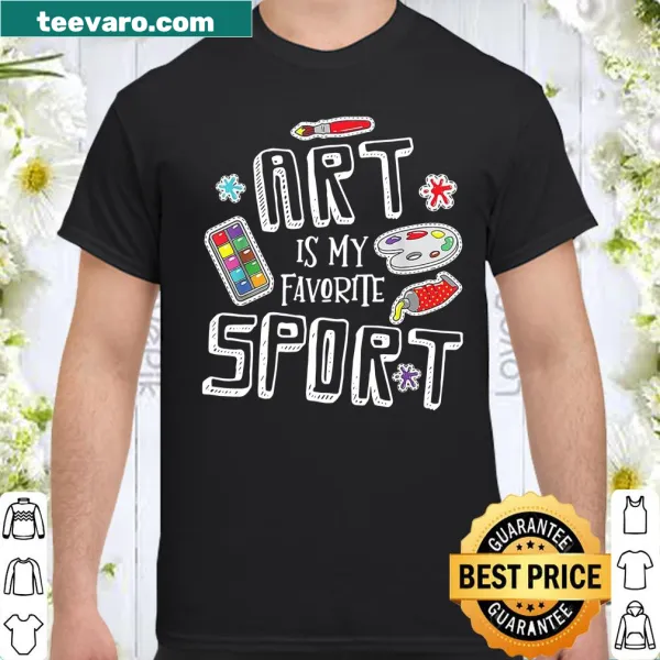 Illustrated shirt declaring art as a favorite sport