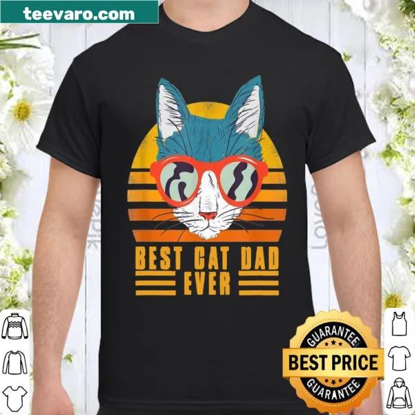 Humorous shirt for cat-loving dads featuring playful text
