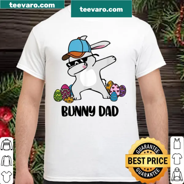 Cute dad shirt with dabbing bunny illustration and text