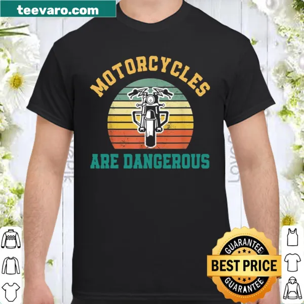 Distressed vintage shirt with humorous motorcycle graphic