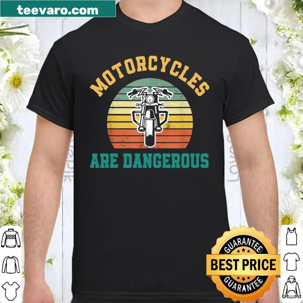 Distressed vintage shirt with humorous motorcycle graphic