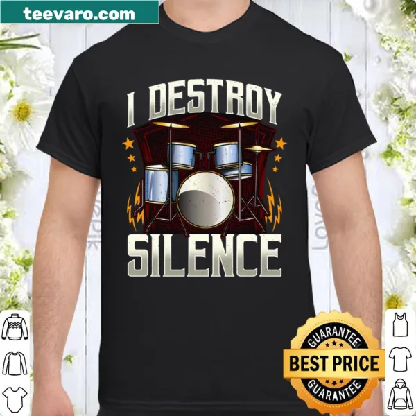 Humorous shirt for drummers featuring a fun drum kit design