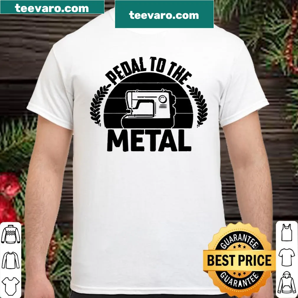 Vintage-style shirt featuring a humorous sewing machine graphic.