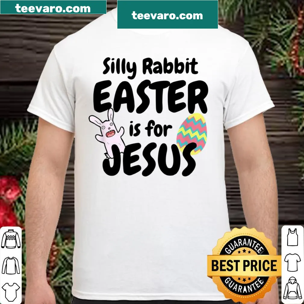 Funny Easter shirt with cartoon bunny and religious text