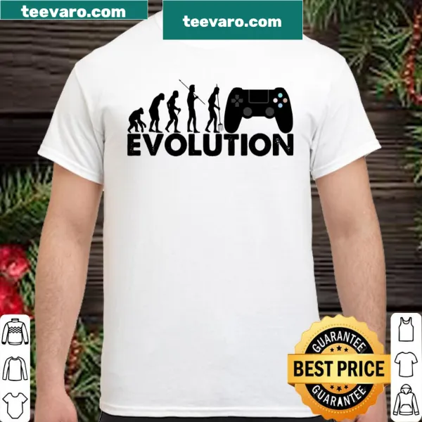 Illustrated shirt depicting the evolution of video game consoles