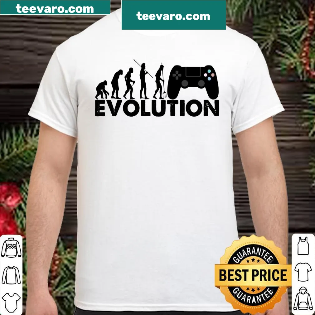 Illustrated shirt depicting the evolution of video game consoles