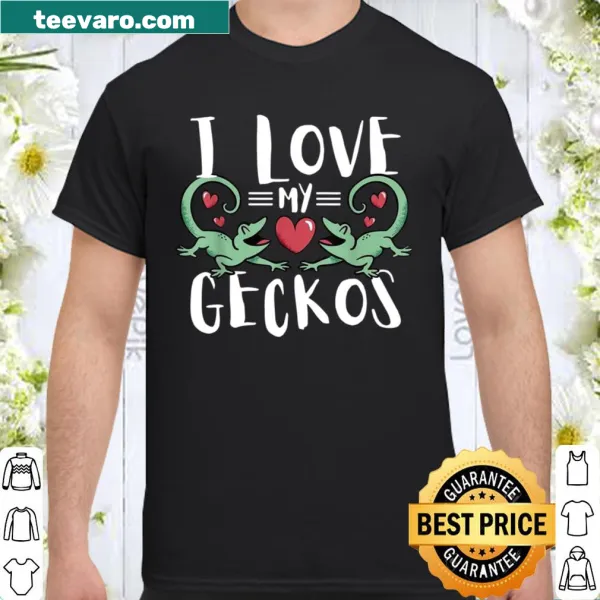 Cute reptile shirt with gecko illustration and loving text
