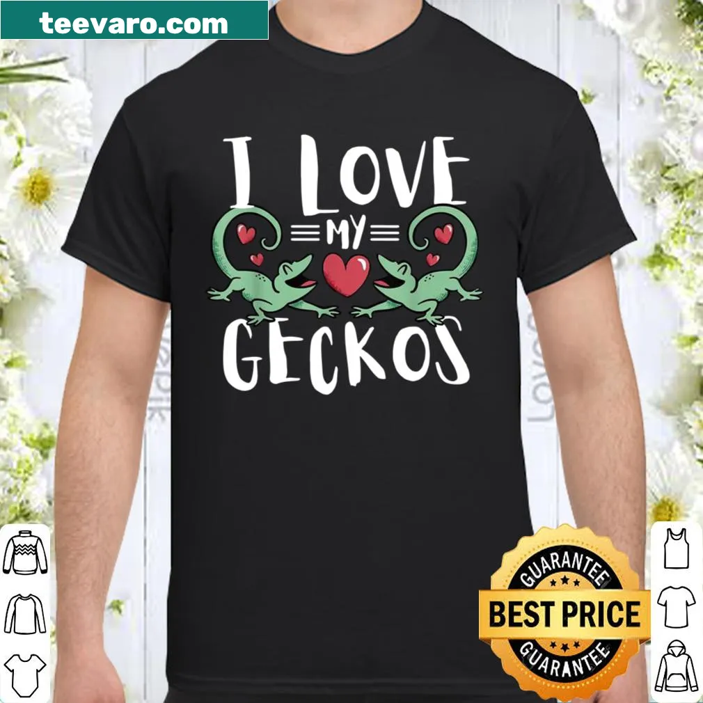 Cute reptile shirt with gecko illustration and loving text