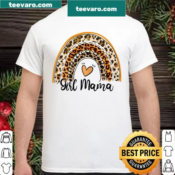 Cute mom shirt with leopard and rainbow design for Mother's Day