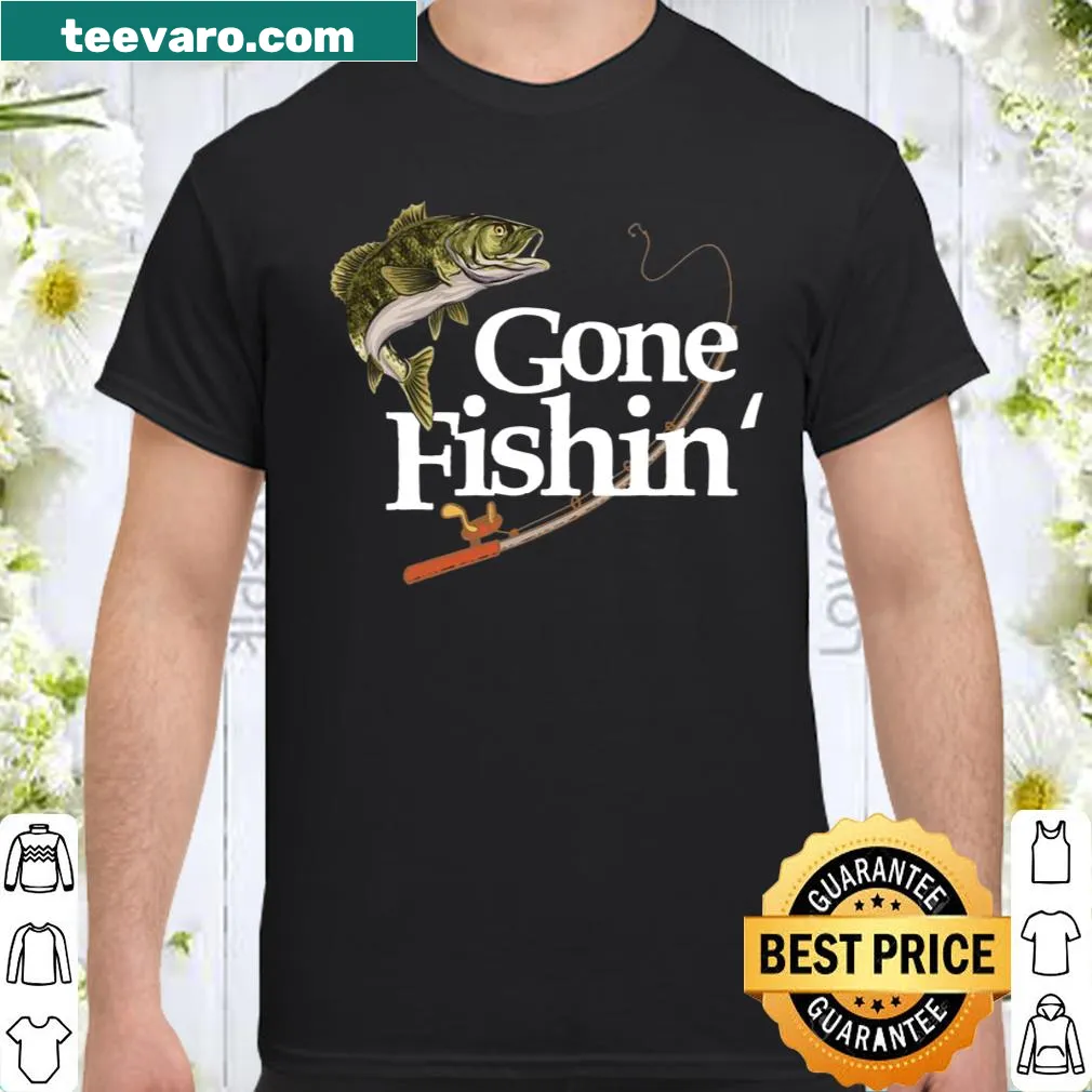 Gone Fishin' shirt featuring a playful fish design for fishing enthusiasts.